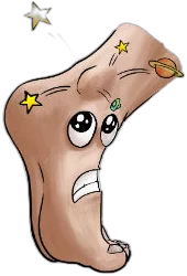 Cartoon ankle with injury