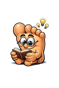 Pie leyendo un libro sobre salud del pie