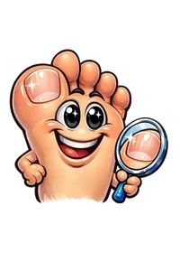 Happy cartoon foot with healthy clean toenail