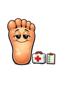 Pie feliz recibiendo cuidado diabético preventivo