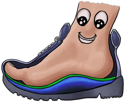 Happy cartoon foot in custom orthotic