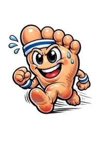 Pie atlético de dibujos animados corriendo