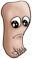 Cartoon foot representing vulnerable diabetic foot