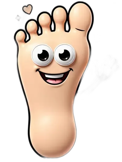 Friendly cartoon foot waving hello