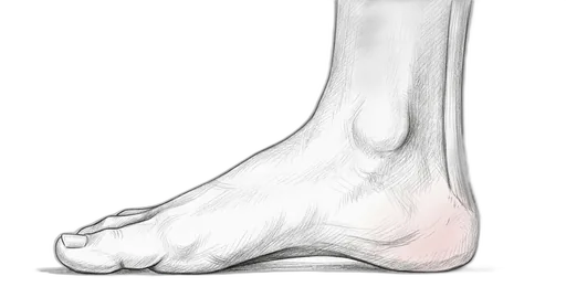 Heel Fat Pad Atrophy — Medial view