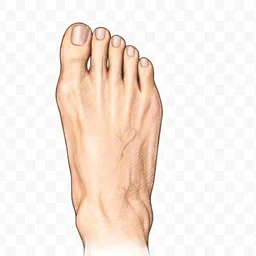 Top of foot — tap an area