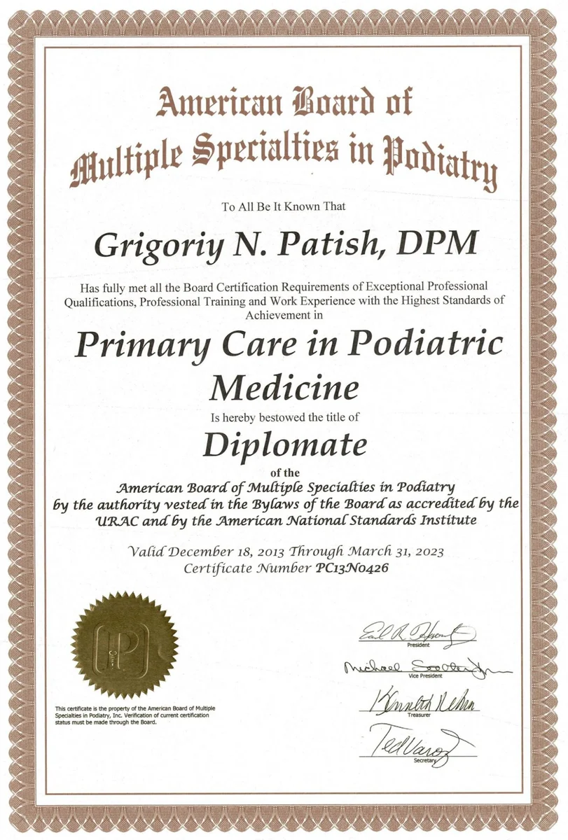 Certificación ABMSP — Atención Primaria en Medicina Podológica