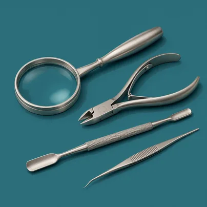 Professional podiatry instruments for medical toenail care